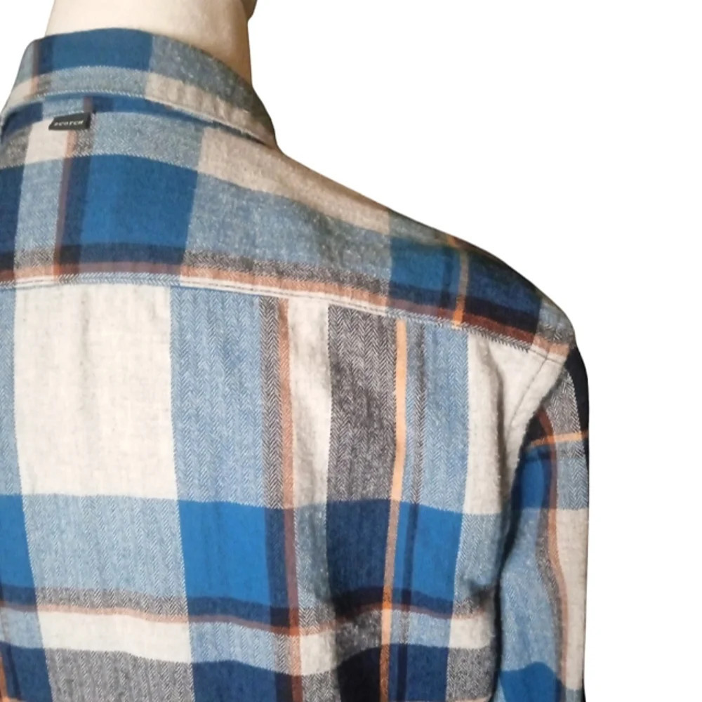 Scotch & Soda Regular Fit Herringbone Check Plaid Flannel Shirt Size Medium - Picture 4 of 7